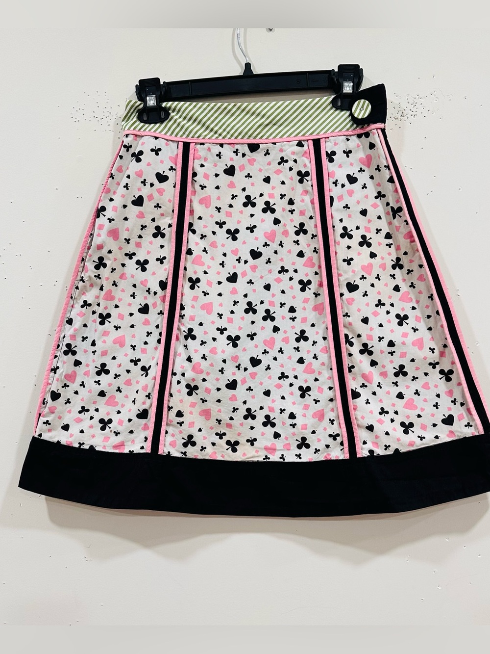 Odille Anthropologie Hearts Spades Clubs & Diamond Card Print Skirt Sz 2